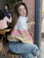 Color Contrast Patchwork Thin Coat Women's Sun-Protective Clothing Design Sense Niche 2023 Spring and Summer New Loose Baseball Uniform Tide. 