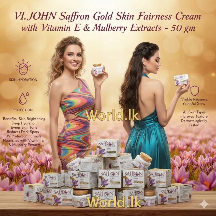 VI-JOHN Saffron Gold Skin Fairness Cream with vjsg Vitamin E & Mulberry ...
