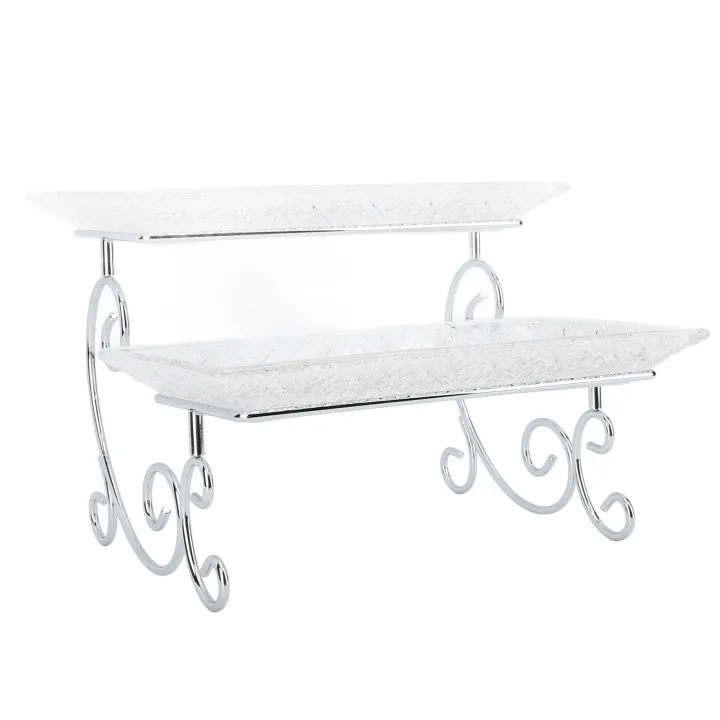 2%20Tiered%20Glass%20Buffet%20Serving%20Tray%20Exquisite%20Glass%20Buffet%20Serving%20Tray%20Multifunctional%20for%20Dishes%20for%20Party%20-%20Image%202