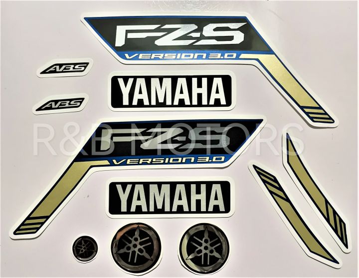 Yamaha Fz-S V3 Matt Blue Bike Full Sticker Kit