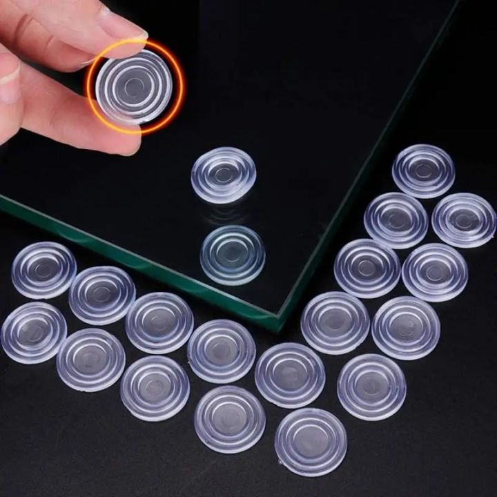 10Pcs 18/24mm Soft Anti Slip Pads Round Glass Table Top Bumpers Non Adhesive Bumpers Pad Plastic Suction Pad for Table Glass Top