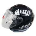 U.P. 2  Active Black Silver Motor Bike Helmet SLS Certified. 