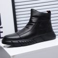 Plus Size Non-Slip Waterproof Men's Shoes Leather Shoes Men's Shoes Casual Leather Boots High Top British Style Martin Boots Pumps. 