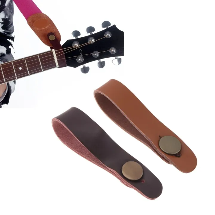 Genuine Leather Guitar Strap Holder Button Safe Lock Neck Strap Belt Head For Acoustic Electric Classic Guitar Bass Essories