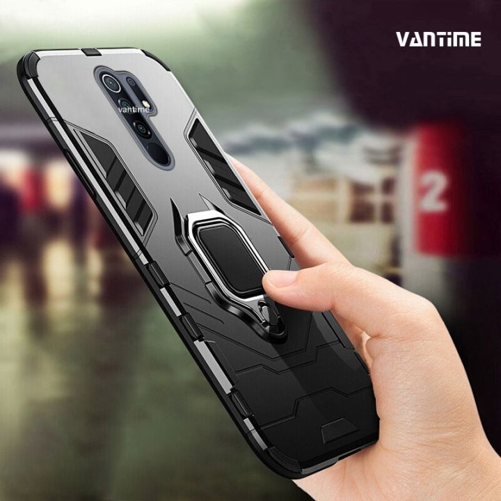 Vantime for Redmi Case Hard Shockproof Stand Holder Back