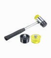 Double Face Soft Touch Hammer Black Plastic Coated Grip Double Head Rubber Hammer Handheld Tool DIY Tool For Leather crafters Guitar Luthiers. 