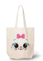 Cat Love Tote Bag - Eco-Friendly Zipper Bag with Inside Pocket. 