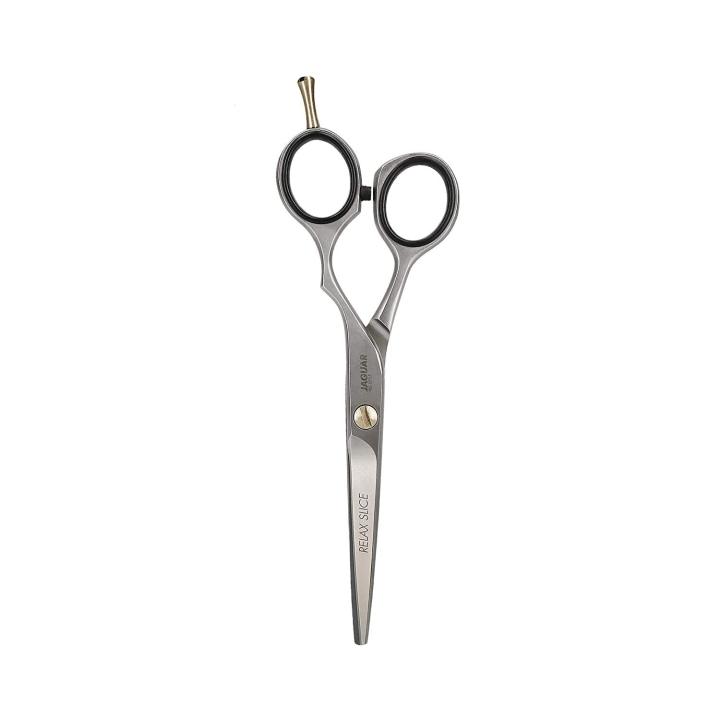 Jaguar Shears Pre Style Relax Slice 6.0 Inch Offset Design Professional Ergonomic Steel Hair Cutting & Trimming Scissors for Salon Stylists, Beauticians, and Barbers