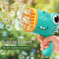 【HOT】 40 Holes Dinosaur Bubble Machine Gun Toys For Kidssoapbubblemachinegunstoyschildrengift Without Battery And Bubble Water. 