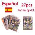 27Pcs 3D Pokemon Shining Rainbow Cards Gold Silver Black Cards English Spain Vmax Gx Charizard Pikachu Trading Game Collect Card. 