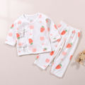 【LuxeGlow】Summer Autumn Children Home Clothing Pajamas Baby Underwear Set Thin Section Kids Clothes Boys Girls Two-piece Clothe Set. 