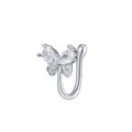 Piercings Nose Earrings Crystal Zircon Butterfly Nose Cuff Copper Clip On The Ear Cartilage Helix Lobe Tragus Hoop Ring. 