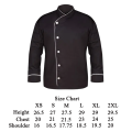 Professional Black Chef Coat with White piping. 