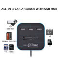 Grwibeou USB Hub Combo 3 Ports USB 2.0 Micro Card Reader SD/TF USB Splitter Hub Combo All In One for PC Computer Accessories. 