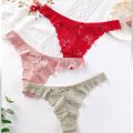 Intimates Underwear Bikini Panties G-Strings Briefs Under Panty Soft Small Bowknot Low Waist Charming Lace Floral Breathable Invisible Women. 