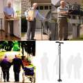 Folding Cane with LED Light Foldable Walking Stick Anti-Slip Lightweight Disability Aluminium Cane Torch Adjustable Portable Folding Walking Cane for Men Women Senior Elderly. 