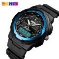 SKMEI New Men Sports Waterproof Watches Military Fashion Watch Chrono Dual Display Outdoor  Wristwatches Male Clock 1454. 