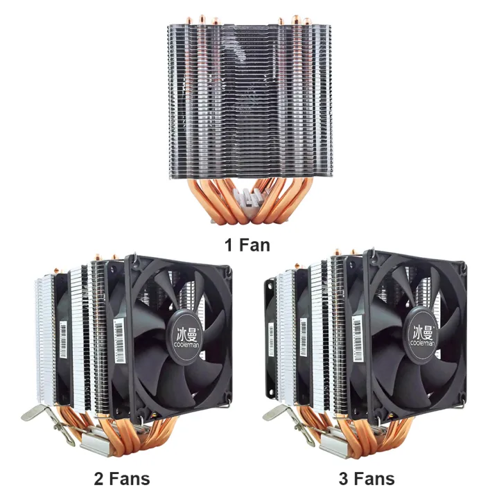 6 Heat Pipes Cpu Cooler 4 Pin Pwm Rgb Pc Quiet Cpu Cooling Fan For ...