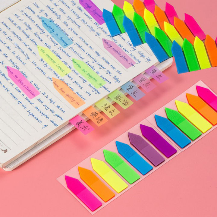 100 Sheets Arrow Shape Fluorescent paper Self Adhesive Memo Pad Sticky Notes