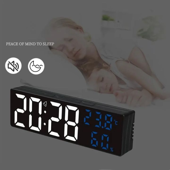 wall%20clock%209%20Inch%20Large%20Digital%20Wall%20Clock%20Temperature%20and%20Humidity%20Display%20Night%20Mode%20Table%20Alarm%20Clock%2012/24H%20Electronic%20LED%20Clock%20-%20Image%204