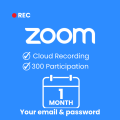 Zoom 300 Participations with cloud recording monthly package. 