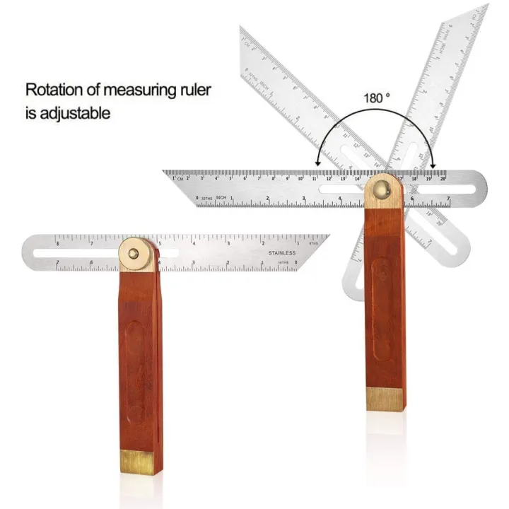 Craftsman%20Sliding%20T%20Bevel%20Square%20Gauge%20Protractor%20Angle%20Transfer%20Tool%20For%20Accurate%20Angles%20With%20Wooden%20Handle%20Level%20Marking%20Gauge%20-%20Image%203