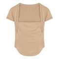 Hong Kong Style Square Collar T T-shirt Women's Autumn Pure Desire Short Model in White Color Slim Fit Sexy Hot Girl Short Sleeve Design Blouse. 