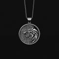 ShopSphere Chengxun Witcher Geralt Of Rivia Medallion White Wolf Necklace For Men Women Mens Birthday Pendant Vintage Gwynbleidd. 