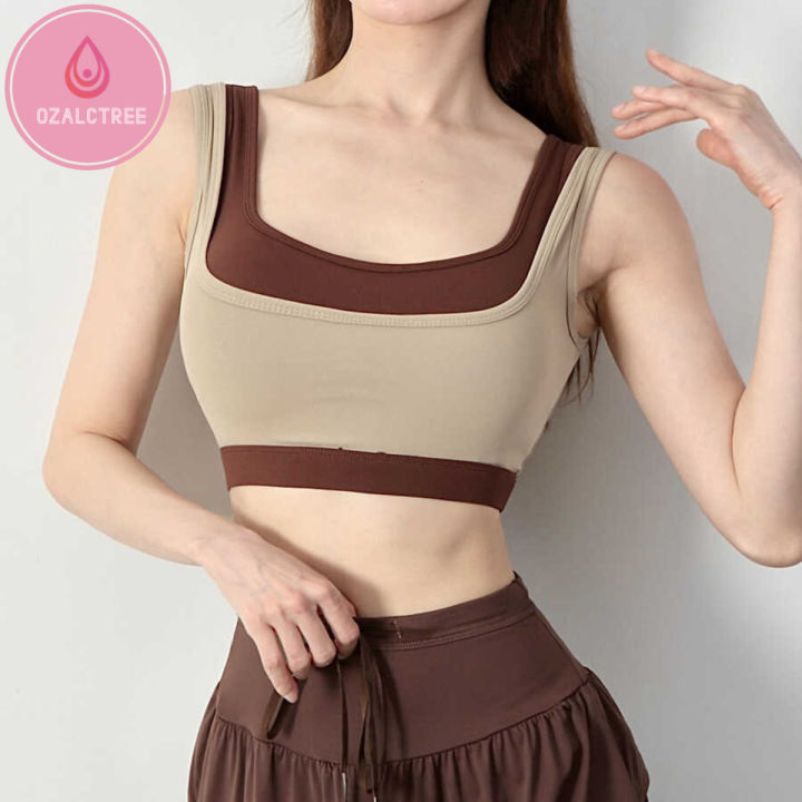 OzalCtree%20New%20Spring/Summer%20Yoga%20Vest%20with%20Chest%20Pads%20Spicy%20Girl%20Fake%20Two%20Contrast%20Color%20Fitness%20Underwear%20Running%20Sports%20Bra%20for%20Women%20-%20Image%202
