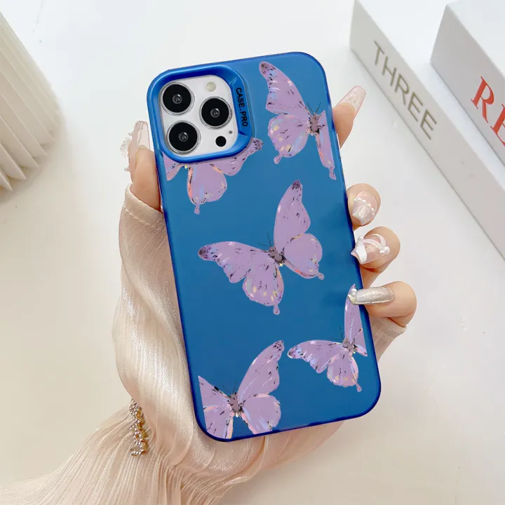 Hontinga%20for%20Samsung%20J7%20Prime%20Back%20Cover%20Colorful%20Sliver%20Double%20Sided%20Soft%20Edge%20Hard%20Back%20Purple%20Butterfly%20Phone%20Case%20for%20Girl%20-%20Image%205
