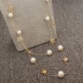 Woman's Camellia Flower Pendant Long Pearl Necklace For Woman Gift Multiple Ways of Wearing Sweater Chain Jewelry. 