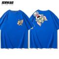 Men's Short Sleeve Cartoon Anime Shirt Tom 100% Cotton Couple Streetwear JerryTTomJerry Fashion Summer Casual. 