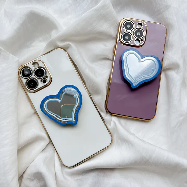MiniCase%20For%20Samsung%20Galaxy%20A03s%20Shining%206D%20gold-plated%20three-dimensional%20love%20heart%20type%20makeup%20mirror%20blue%20brush%20stroke%20airbag%20station%20mobile%20phone%20back%20cover%20square%20cover%20girls%20and%20boys%20gift%20soft%20hard%20waterproof%20anti-fall%20protective%20case%20-%20Image%209