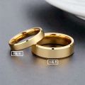 Fashion Classic Stainless Steel Men's and Women's Rings Gold Color Glossy Couple Rings Wedding Engagement Rings Jewelry Gifts. 