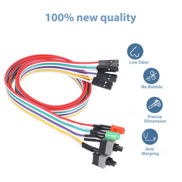 Spreeshop%20ATX%20PC%20Computer%20Motherboard%20Power%20Cord%202%20Switch%20On%20With%20LED%20Light%20On/Off/Reset%20-%20Image%202