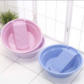 Wash Basin Plastic Round Basin Laundry Basin With Washboard. 