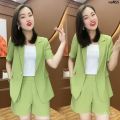 Short Sleeve Set Xiaoxi Dustproof Suit Cover Fashion Temperament 2024 Casual Wear for Women / New Style Clothing Single Fashion Cover Summer Clothes Two ﹃. 