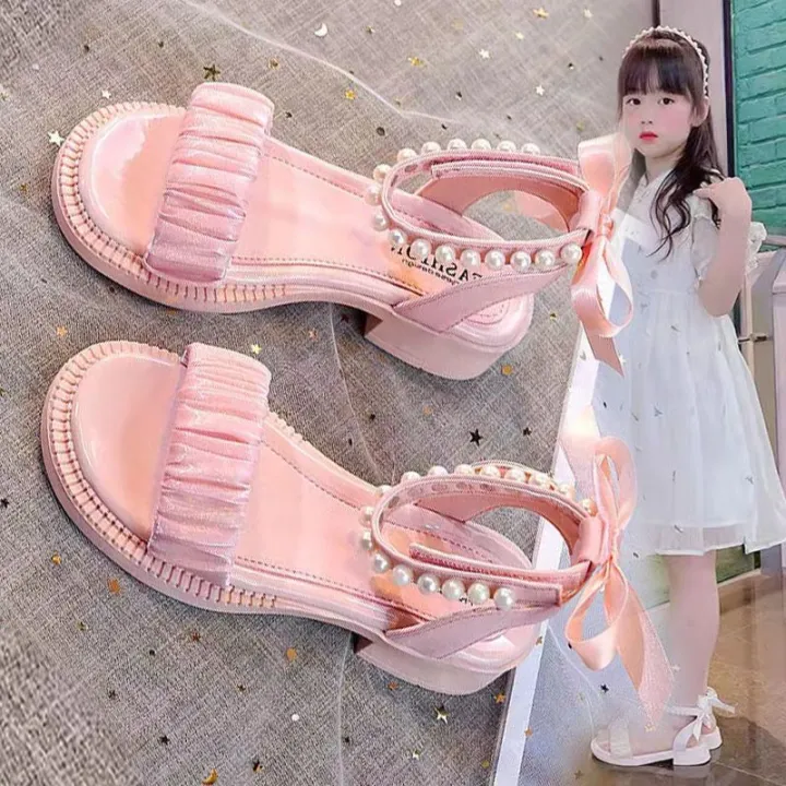 Girls'%20Shoes%20Princess%20Sandals2023New%20Summer%20Summer%20Girls'%20Children%20Teens%20Babies%20Soft-Soled%20High%20Heels%20-%20Image%206