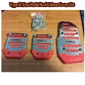 Manual Gear Vehicles Non Slip Accelerator Clutch Brake Foot Pedal Red Colour Cover Set. 