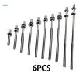 6Pcs Drum Tension Rods Drum Lug Screws for Percussion Instrument Snare Drums M5x40mm. 