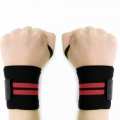 Weight Lifting Wrist Wraps for Wrist Support – Gym Wrist Wraps – Black/ Red. 