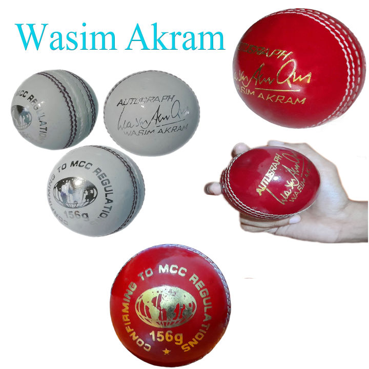 Original%20Genuine%20Leather%20Ball%20CA%20Attack%20&%20Gray-Nicolls%20&%20Wasim%20Akrm%20156g%20(5%201/2%20Oz)%20Red%20and%20White%20Colours.%20-%20Image%202