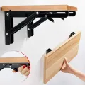 2Pcs 8-14 Inch Folding Shelf Brackets Wall-mounted Heavy Stainless Steel Folding Table Shelves Bracket Work Space Saving Bracket, 2 x Campervan Folding Clip Table Shelf Motorhome Caravan Black Finish Stainless Steel Mini Folding Table Car Accessories. 