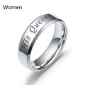 【Topnotch Store】Auxauxme 6mm Her King His Queen Ring For Jewelry Black Stainless Steel Couple Rings Day Gift. 