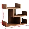 3-Tier Solid Wood Desktop Organizer Shelf - Space-Saving Office Storage Rack for Books, Documents, and Photo Albums. 