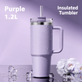 40oz (1200ml) Insulated Stainless Steel Tumbler with Handle – Leak-Proof, Triple-Wall Vacuum Travel Mug for Hot & Cold Drinks, Car Cup Holder Friendly, Sweat-Proof, BPA-Free. 