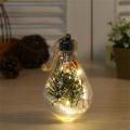 Transparent LED Ornaments Hanging Decoration Balls Christmas Decoration Supplies Simulation Light Bulb Transparent Hanging Ornament Balls. 