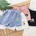Yfashion Summer Girls Cotton Shorts Denim Princess Embroidered Breathable Shorts For 2-8 Years Old Kids. 