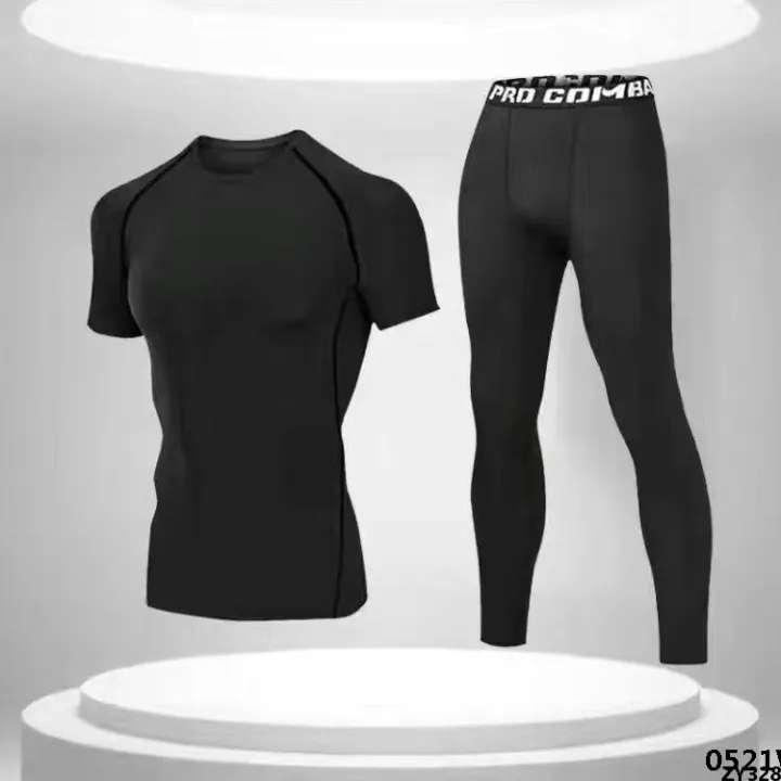 Clothing%20suit%20running%20training%20men's%20tight%20shorts%20short-sleeved%20black%20sports%20suit%20men's%20sports%20training%20men's%20clothes%20quick-drying%20tops%20-%20Image%207
