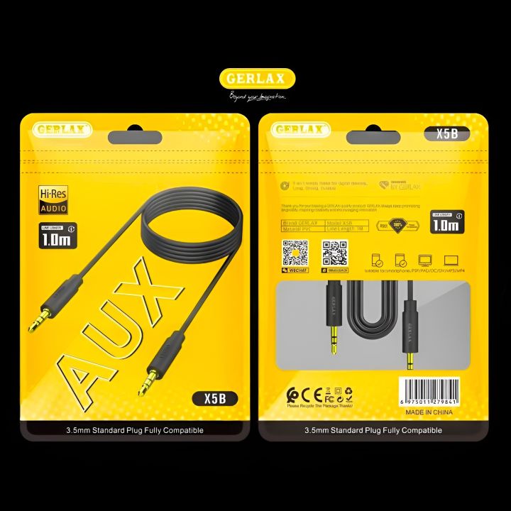 Gerlax Jack 3.5mm Aux Cable Male to Male 3.5mm Audio Cable Jack for JBL Xiaomi Oneplus Headphones Speaker Cable Car Aux Cord